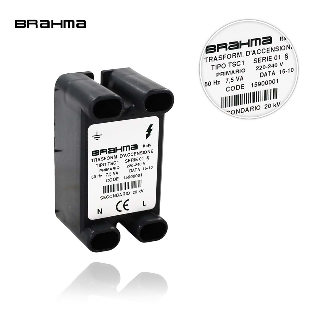 BRAHMA TSC1 Elektronik Ateşleme Transformatörü 15900001 220-240V 50Hz 7.5VA 20kV