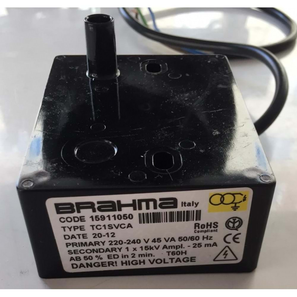 BRAHMA TC1SVCA Elektronik Ateşleme Transformatörü 15911050 220-240V 45VA 1 x 15kV 50%