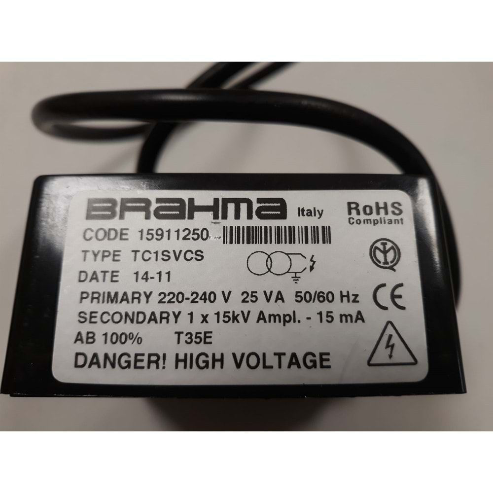 BRAHMA TC1SVCS Trafo 15911250 220-240V 25VA 50/60Hz 1x15kV %100