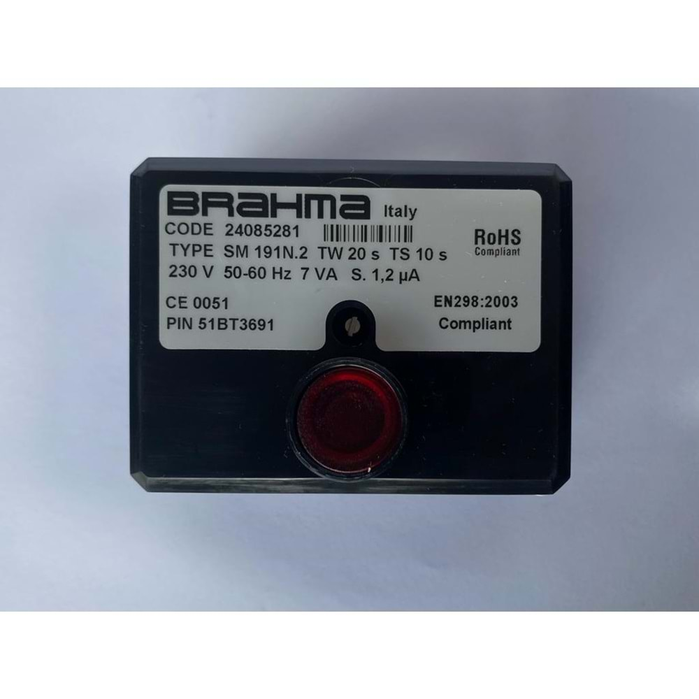 BRAHMA SM191N.2 Brülör Otomatiği 24085281 TW20s TS10s 230V 50-60Hz 7VA