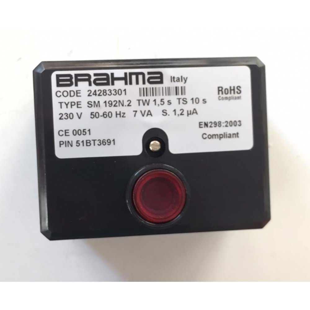 BRAHMA SM192N.2 Brülör Otomatiği 24283301 TW1.5s TS10s 230V 50-60Hz 7VA