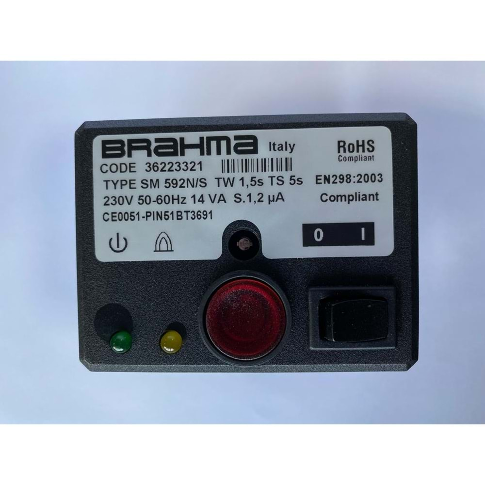 BRAHMA SM592N/S Brülör Otomatiği 36223321 TW1.5s TS5s 230V 50-60Hz 14VA