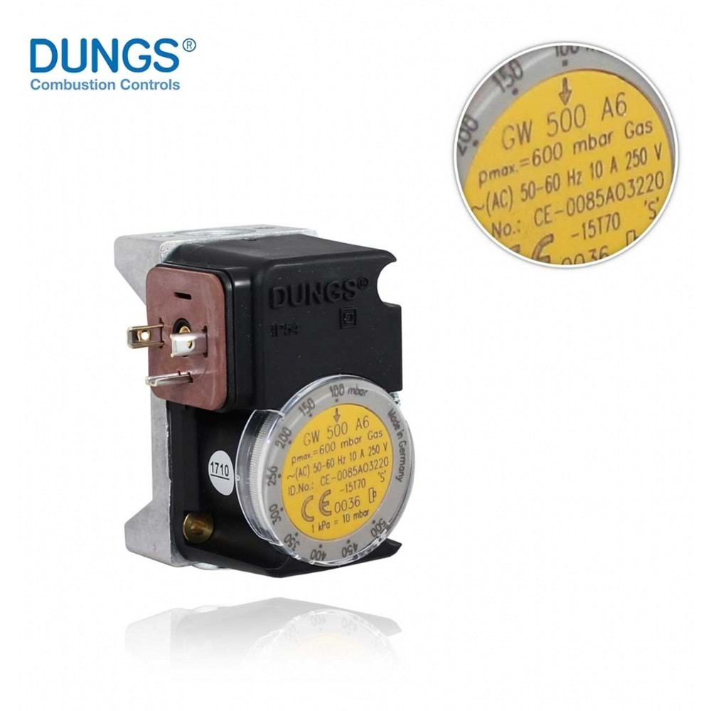 DUNGS GW500A6 Presostat 100…500mbar AC 50-60Hz 10A 250V