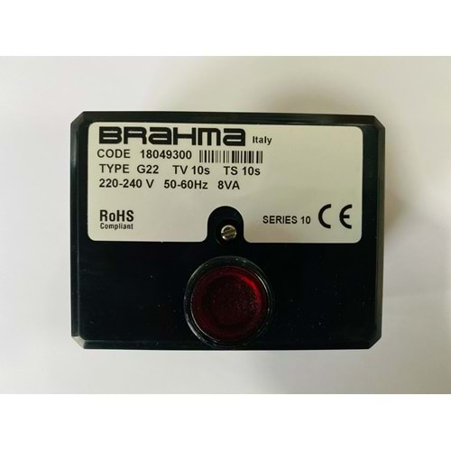 BRAHMA G22 Brülör Otomatiği 18049300 TV10s TS10s 220-240V 50-60Hz 8VA