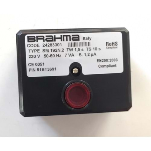 BRAHMA SM192N.2 Brülör Otomatiği 24283301 TW1.5s TS10s 230V 50-60Hz 7VA