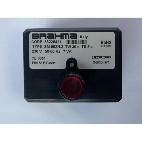 BRAHMA SM592N.2 Brülör Otomatiği 36225421 TW30s TS5s 230V 50-60Hz 7VA