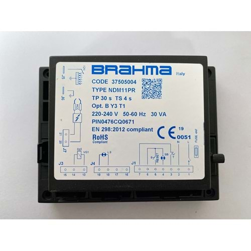 BRAHMA NDM11PR Brülör Otomatiği 37505004 TP30s TS4s 220-240V 50-60Hz 30VA