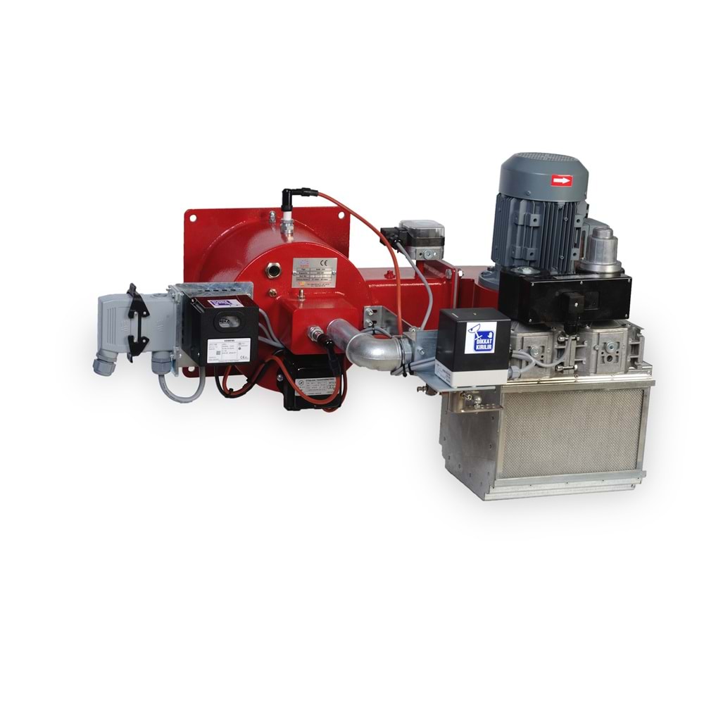 NAM BURNER RAM450 Brülör Max= 525kW, Min= 18kW Çalışma aralığı 29:1 Gaz Giriş Basıncı=21-50 mbar